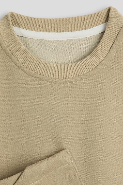 Sweatshirt with body pocket - sand brown