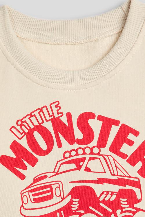 Graphic sweatshirt - cream/monster truck