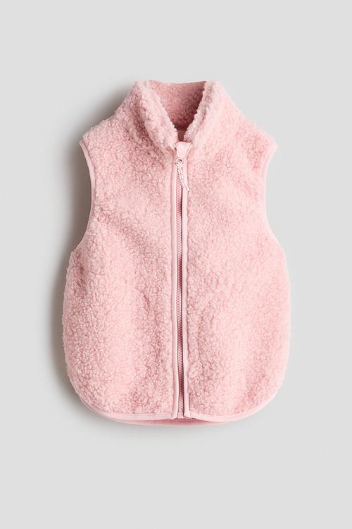 Windproof teddy gilet - light pink