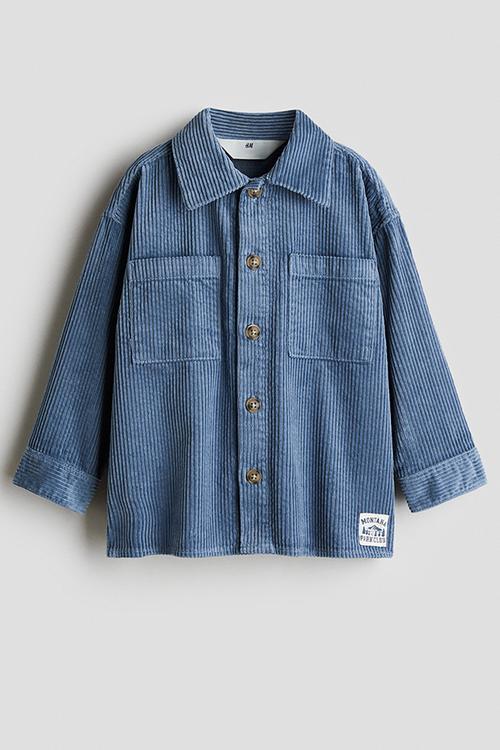 Cotton corduroy overshirt - dusty blue