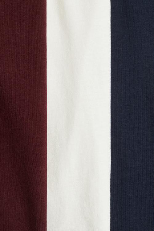 3-Pack long-sleeved T-shirts - dark red/white/navy blue