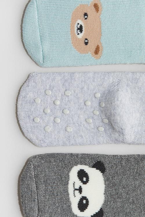 3-pack terry socks - turquoise/animals