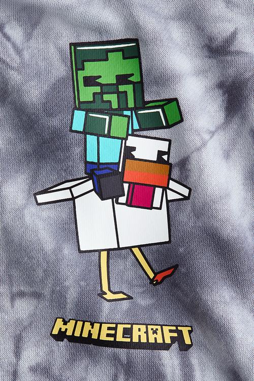 Printed hoodie - grey/minecraft