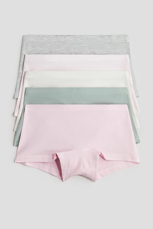 5-Pack cotton boxers - light pink/dusty green