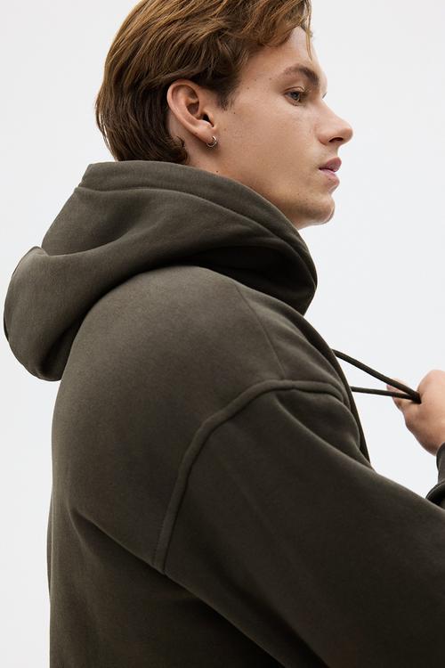 Loose fit hoodie - dark khaki green