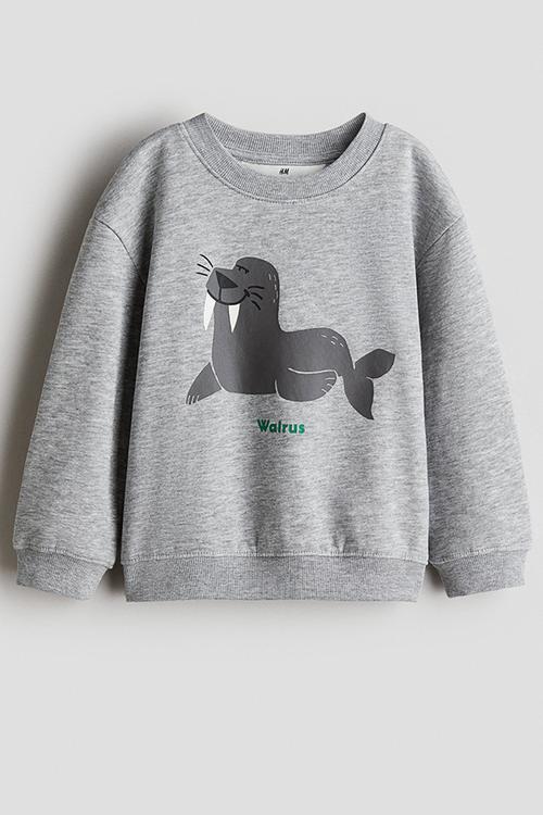 Sweatshirt - grey marl/walrus