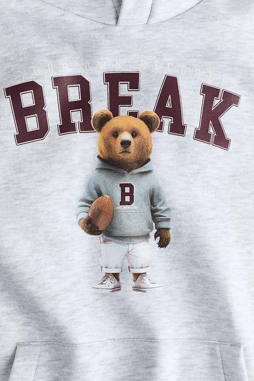Hoodie - light grey marl/break