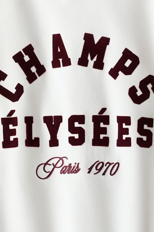 Motif-detail sweatshirt - white/champs ?lys?es