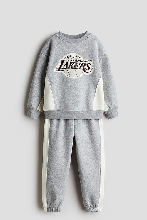 2-Piece sweatshirt set - light grey/los angeles lakers