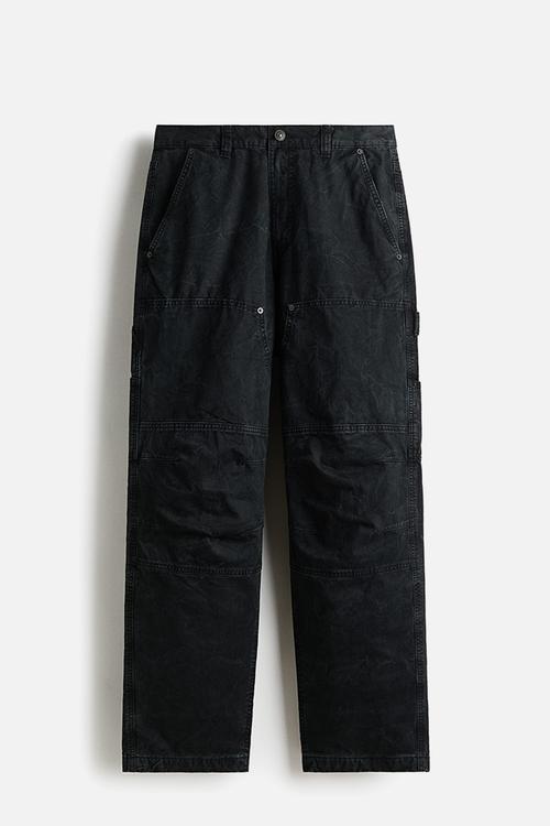 Loose fit carpenter trousers - washed black