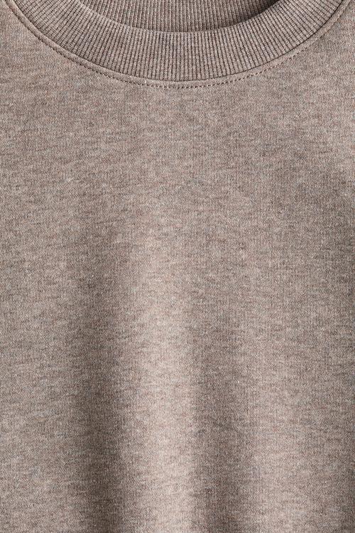 Oversized brushed-inside sweatshirt - beige marl