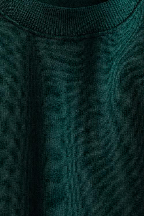 Oversized brushed-inside sweatshirt - dark green