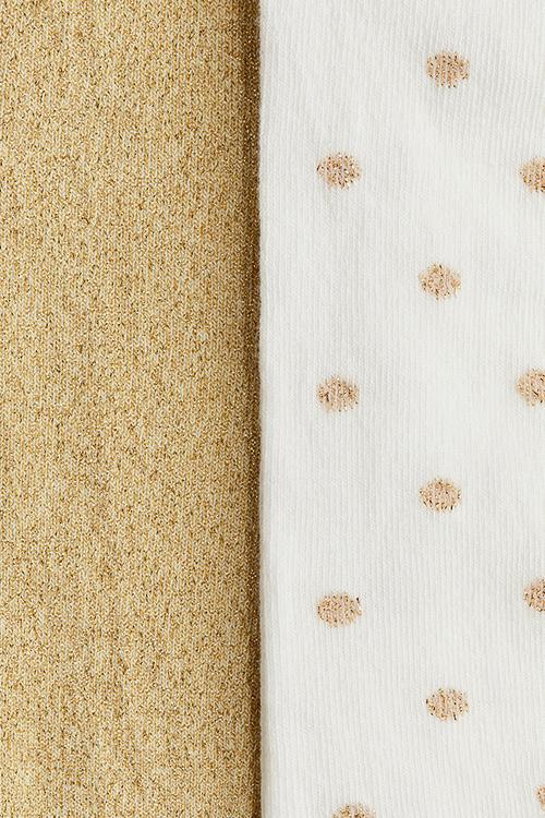 2-Pack fine-knit tights - gold-coloured/glittery
