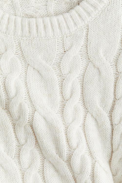 Cable-knit jumper - white