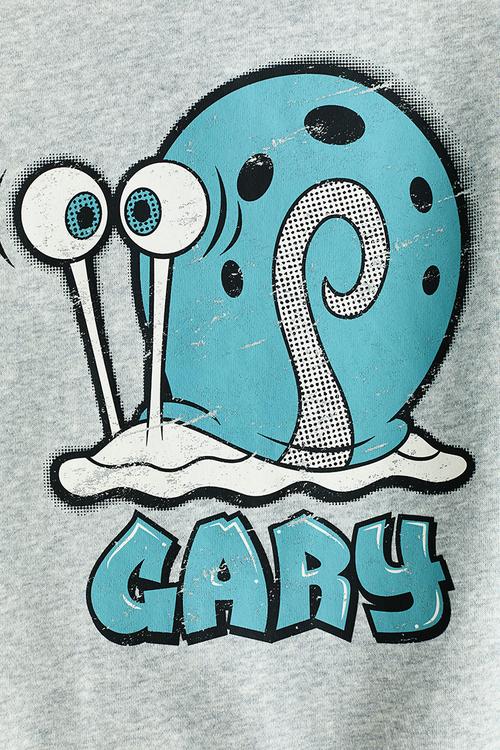 Print-motif sweatshirt - grey marl/spongebob