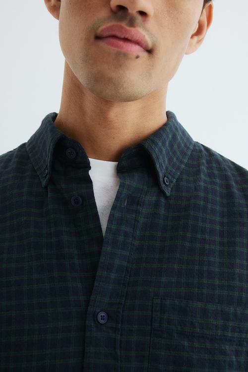 Loose fit shirt - blue/green checked