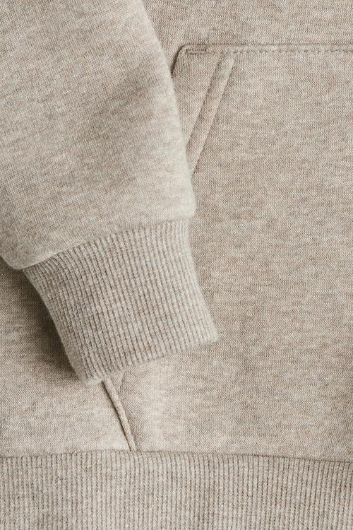 Brushed-inside hoodie - light beige