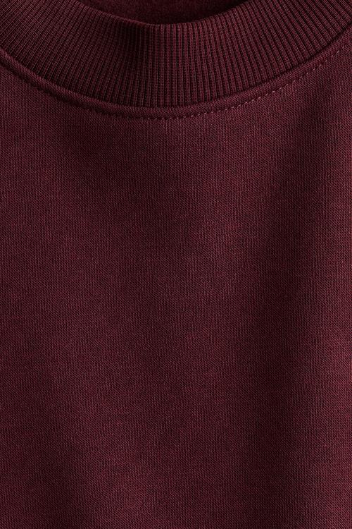 Oversized brushed-inside sweatshirt - dark red
