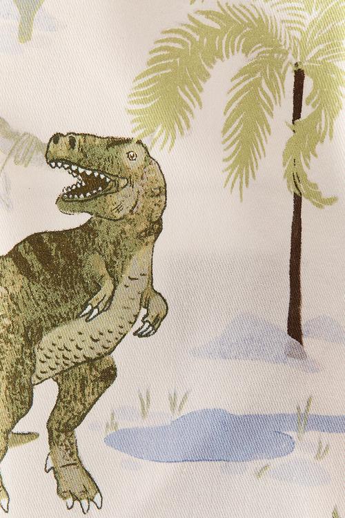 Printed storage basket - white/dinosaurs