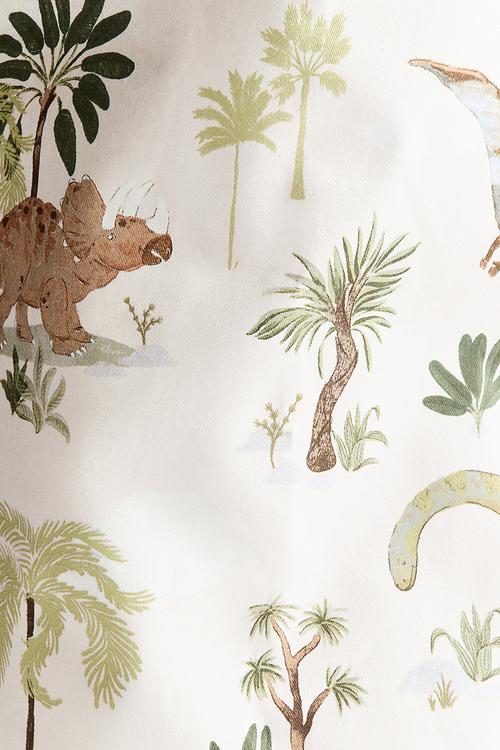 Printed storage basket - white/dinosaurs