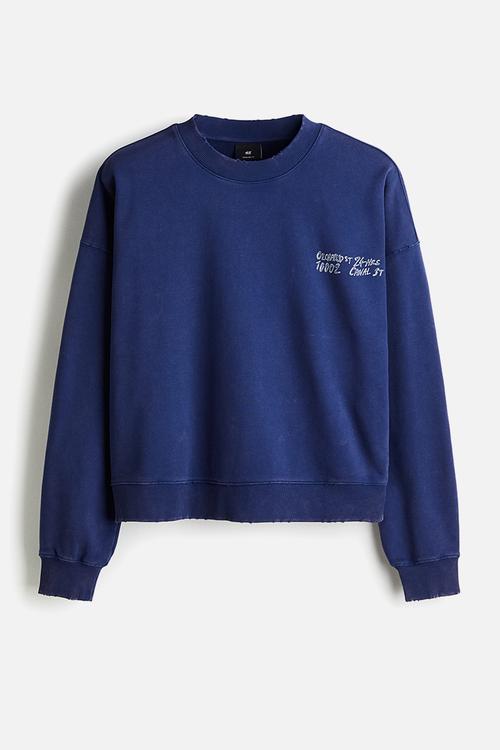 Oversized fit printed sweatshirt - dark blue/orchard st