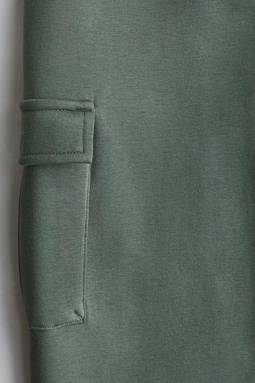 Cargo-style sweatshirt joggers - khaki green