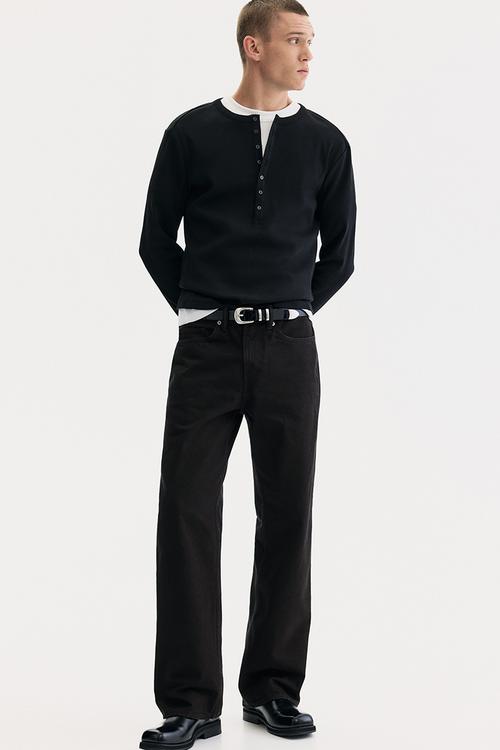 Straight relaxed jeans - black