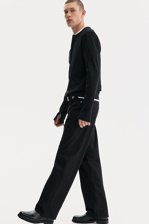Straight relaxed jeans - black
