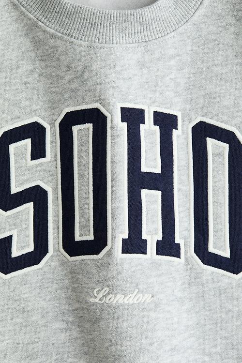 Embellished sweatshirt - light grey marl/soho