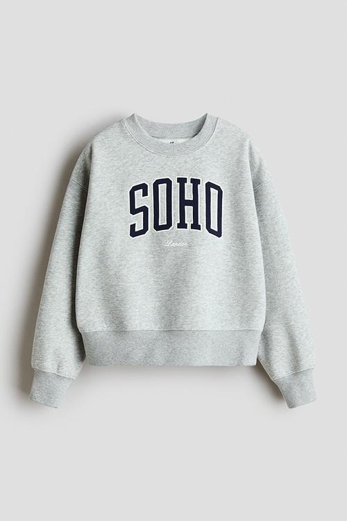 Embellished sweatshirt - light grey marl/soho