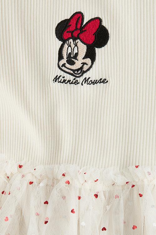 Motif-detail tulle dress - white/minnie mouse