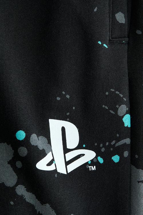 Printed brushed-inside joggers - black/playstation