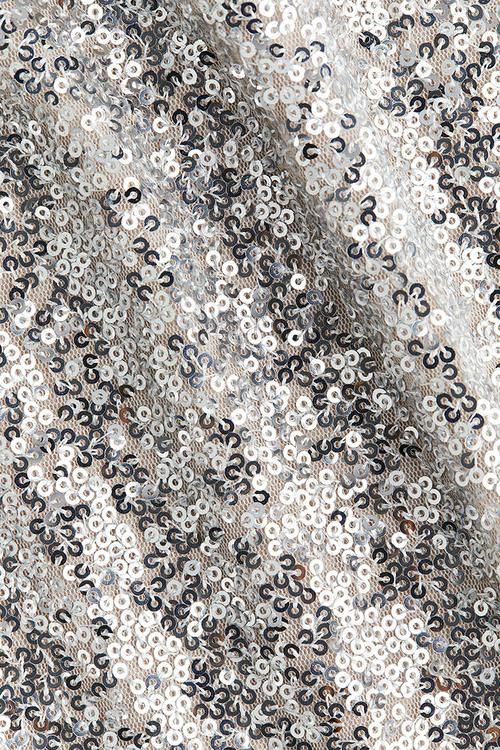 Sequined peplum top - silver-coloured