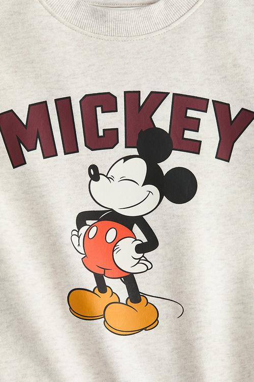 Printed sweatshirt - light beige/mickey mouse