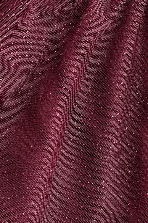 Foil-print tulle dress - dark red