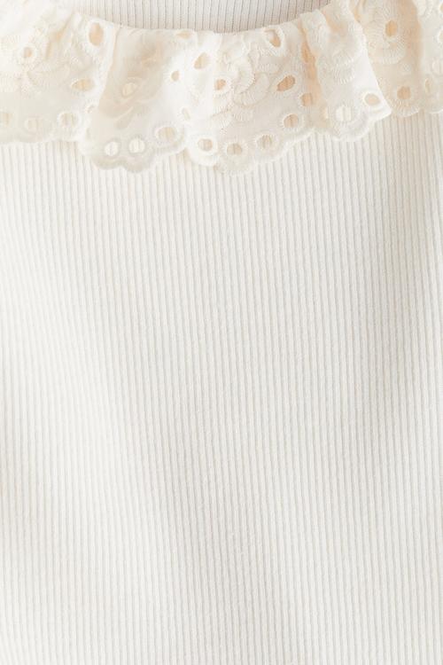 Frill-collar top - white
