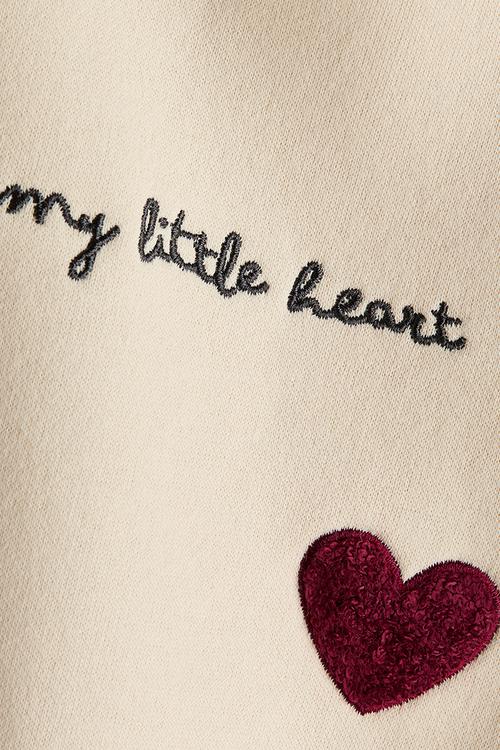 Appliqu?d sweatshirt - light beige/my little heart