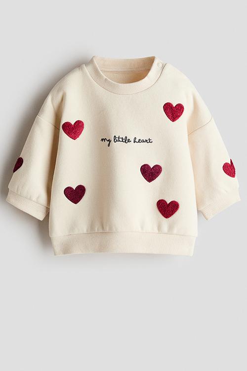 Appliqu?d sweatshirt - light beige/my little heart
