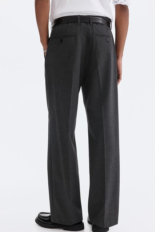Relaxed fit trousers - dark grey marl