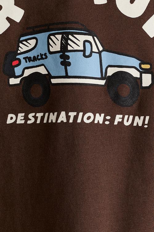 Printed long-sleeved t-shirt - dark brown/car cruise