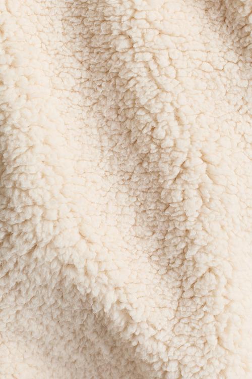 Teddy zip-through hoodie - light beige