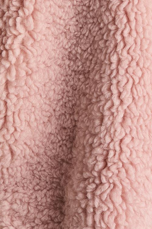 Hooded teddy jacket - light dusty pink