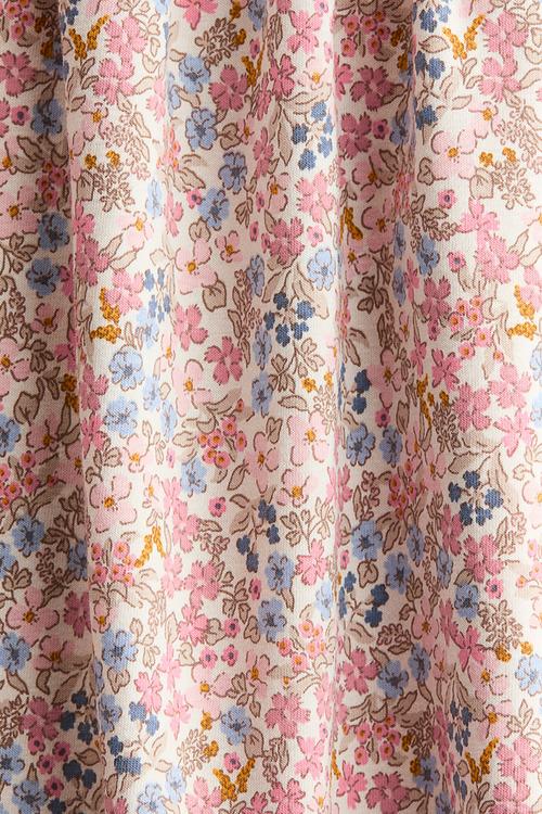 Printed cotton dress - light pink/floral