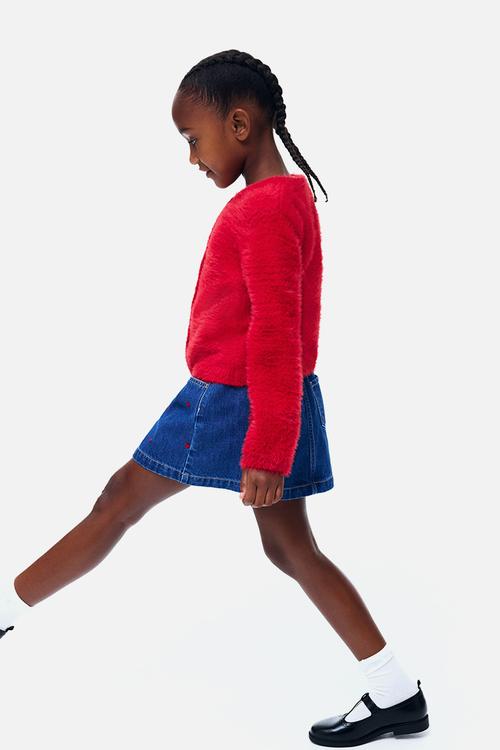 Fluffy cardigan - red