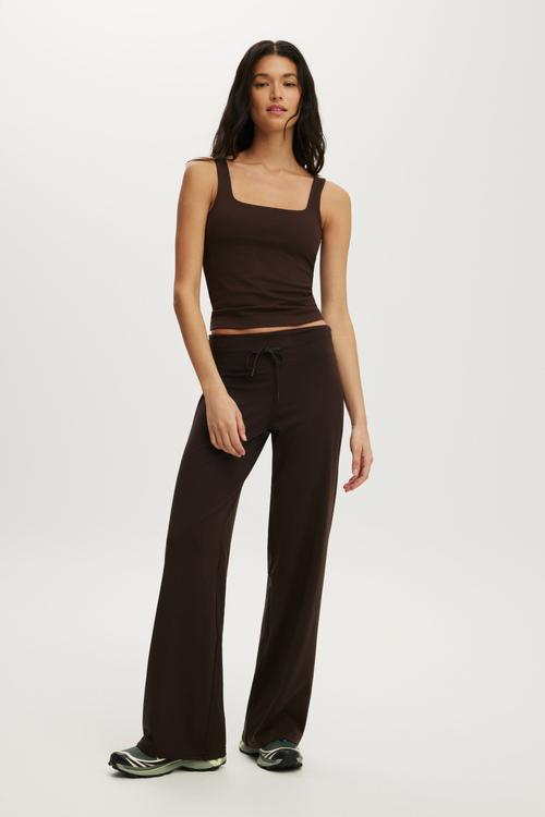 Ultra Soft Tie Front Wide Leg Pant - French Roast