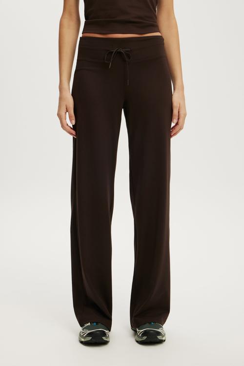 Ultra Soft Tie Front Wide Leg Pant - French Roast