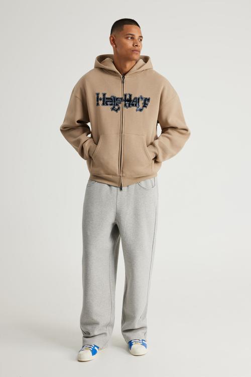 Half Half Zip Thru Hoodie - Hh Crema/Holy Grail