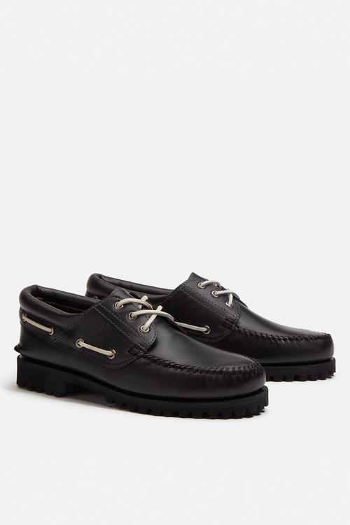 Timberland Authentic Boat Shoe - Black Fgrain W Md Brown