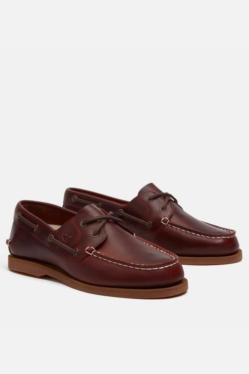 Classic boat loafer shoe - burgundy full grain
