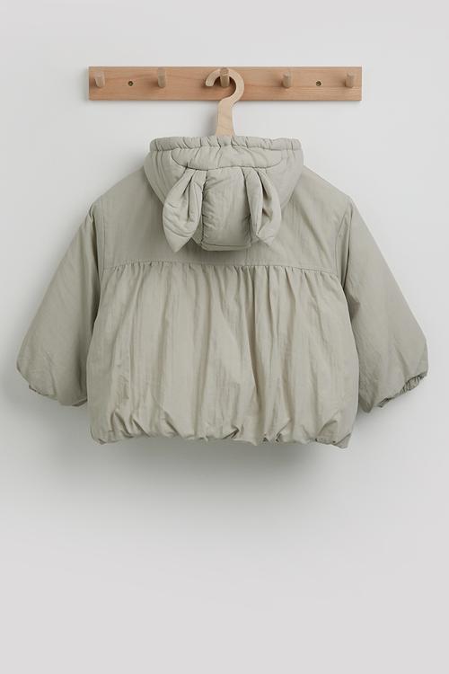 Animal ear bubble hem jacket - alabaster